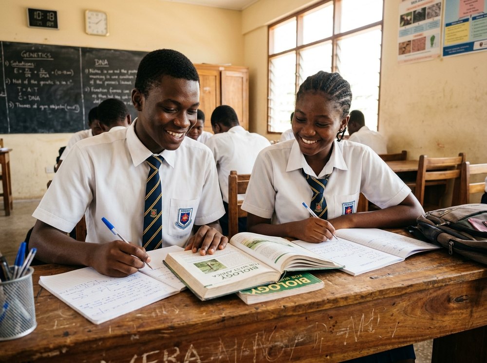 Students studying together